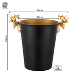 Home Couture - Golden Elk Ice Bucket Black 5L Ss25 - CẬU HAI HOME DECOR