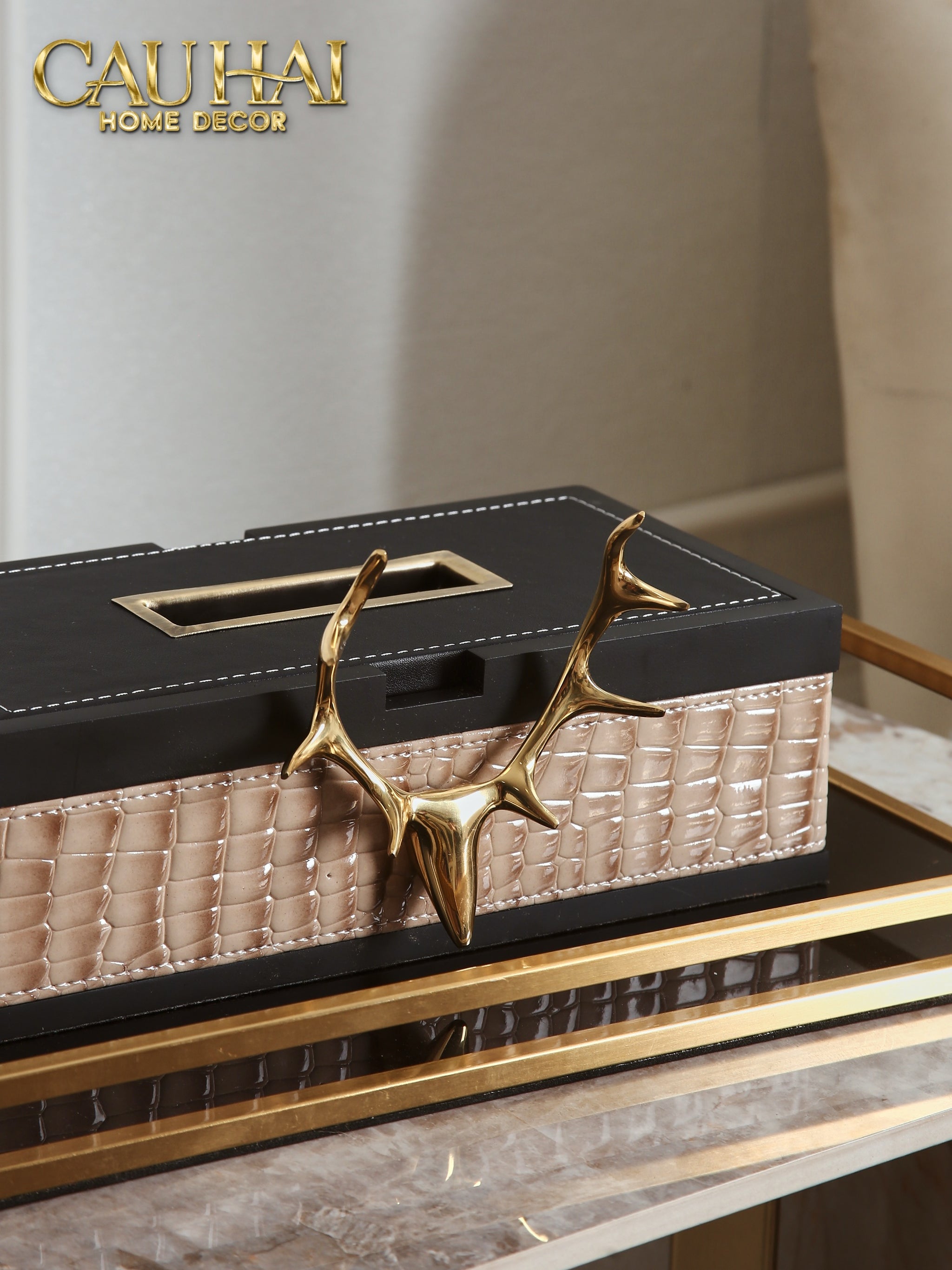 Home Couture - Hộp Khăn Giấy Exotic Lux Croco - Elk Édition Spéciale - CẬU HAI HOME DECOR