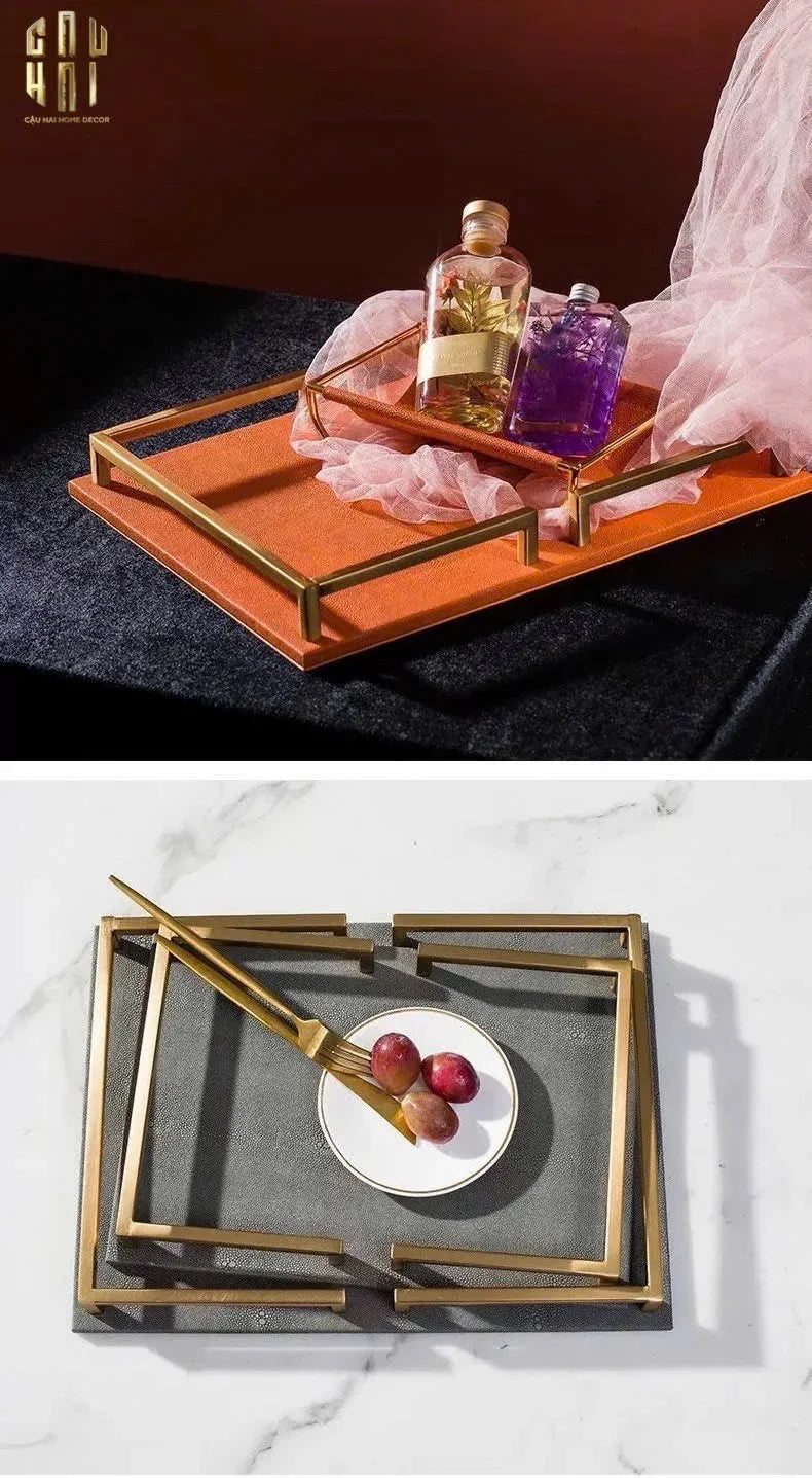 HOME COUTURE - KHAY DA TERRA LUXE LEATHER TRAY.