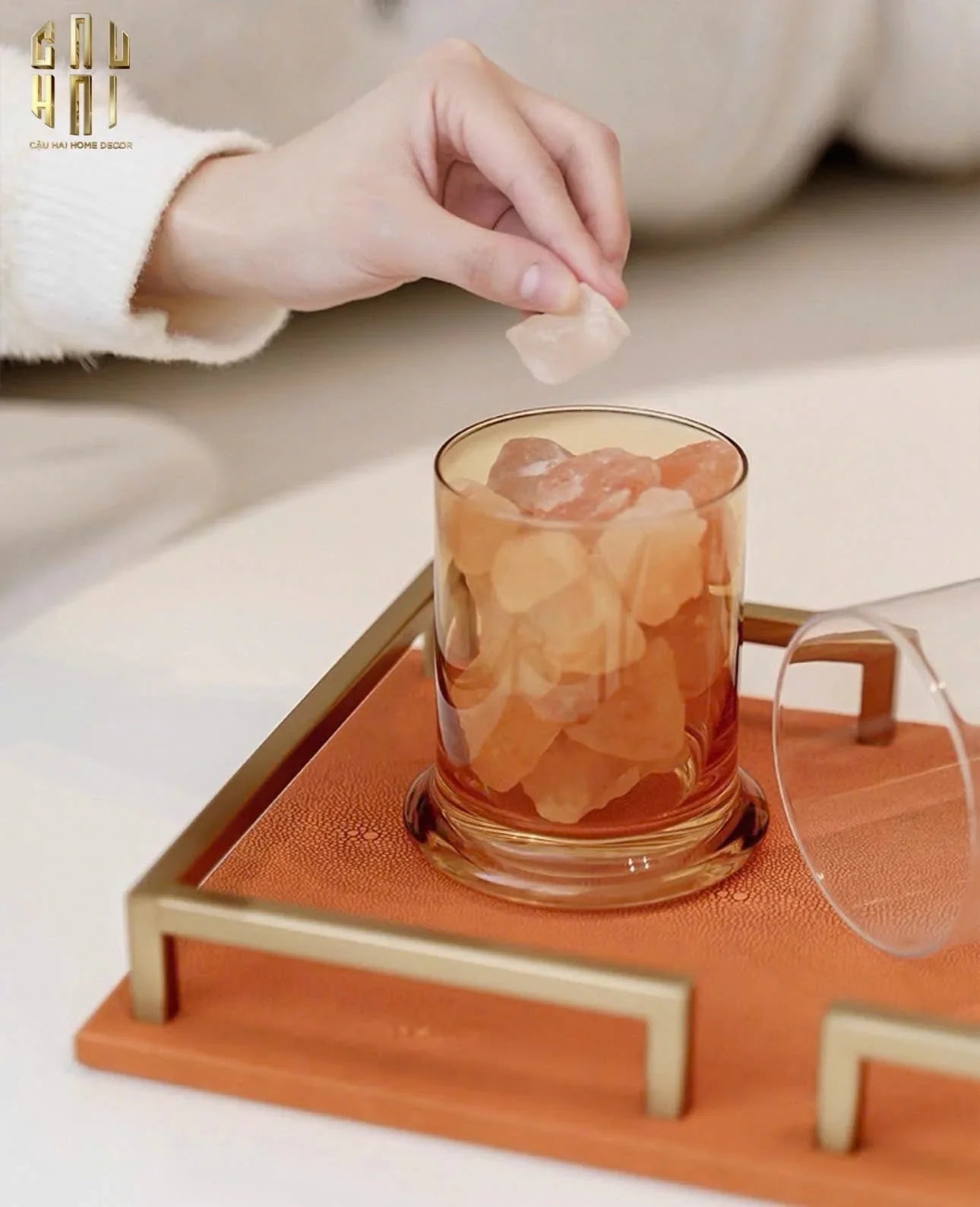 HOME COUTURE - KHAY DA TERRA LUXE LEATHER TRAY.