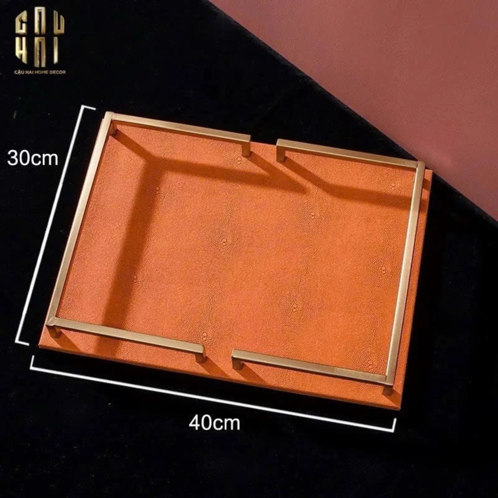 HOME COUTURE - KHAY DA TERRA LUXE LEATHER TRAY.