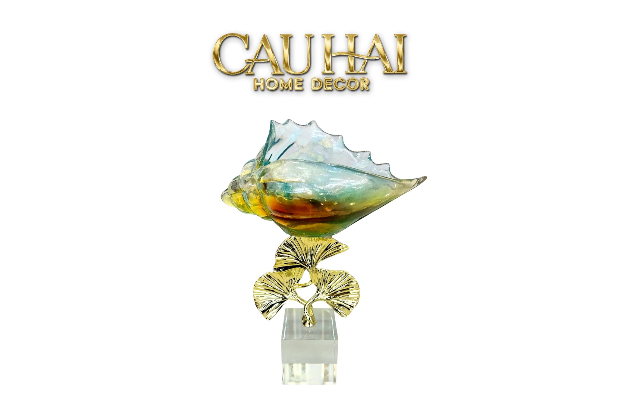 Home Couture - Khay Vỏ Ốc Lá Ngân Hạnh Ginkgo Acre Du Ciel Marin — Oriental Luxe - CẬU HAI HOME DECOR