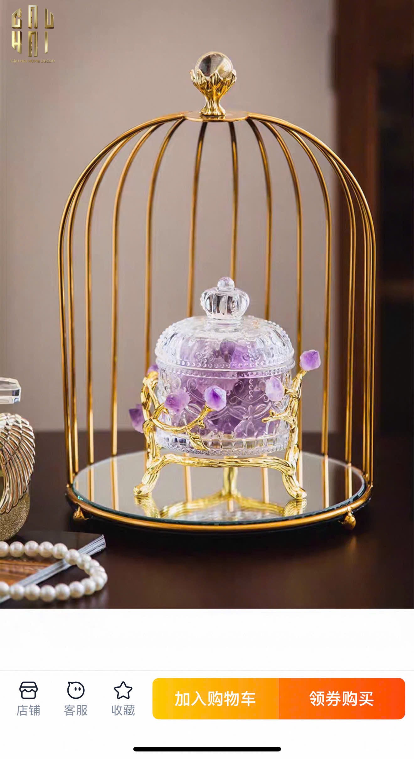 HOME COUTURE - LỌ KẸO BRASSON CRYSTAL JEWELRY DELIGHT - AMETHYST SS25 - CẬU HAI HOME DECOR