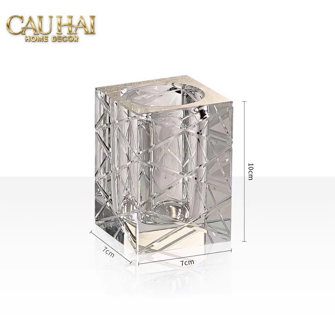 Home Couture - Lọ Tăm Bông Pha Lê Lumière Cannage Facetté Diamant Vanity - CẬU HAI HOME DECOR