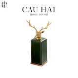 Home Couture - Lọ Tăm Oakwood Lux Leather - Vert Alley - CẬU HAI HOME DECOR