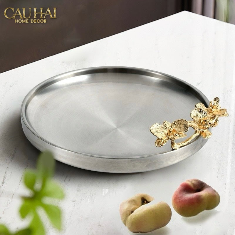 HOME COUTURE - MISTLETOE PLATINUM DISK D25-CẬU HAI HOME DECOR