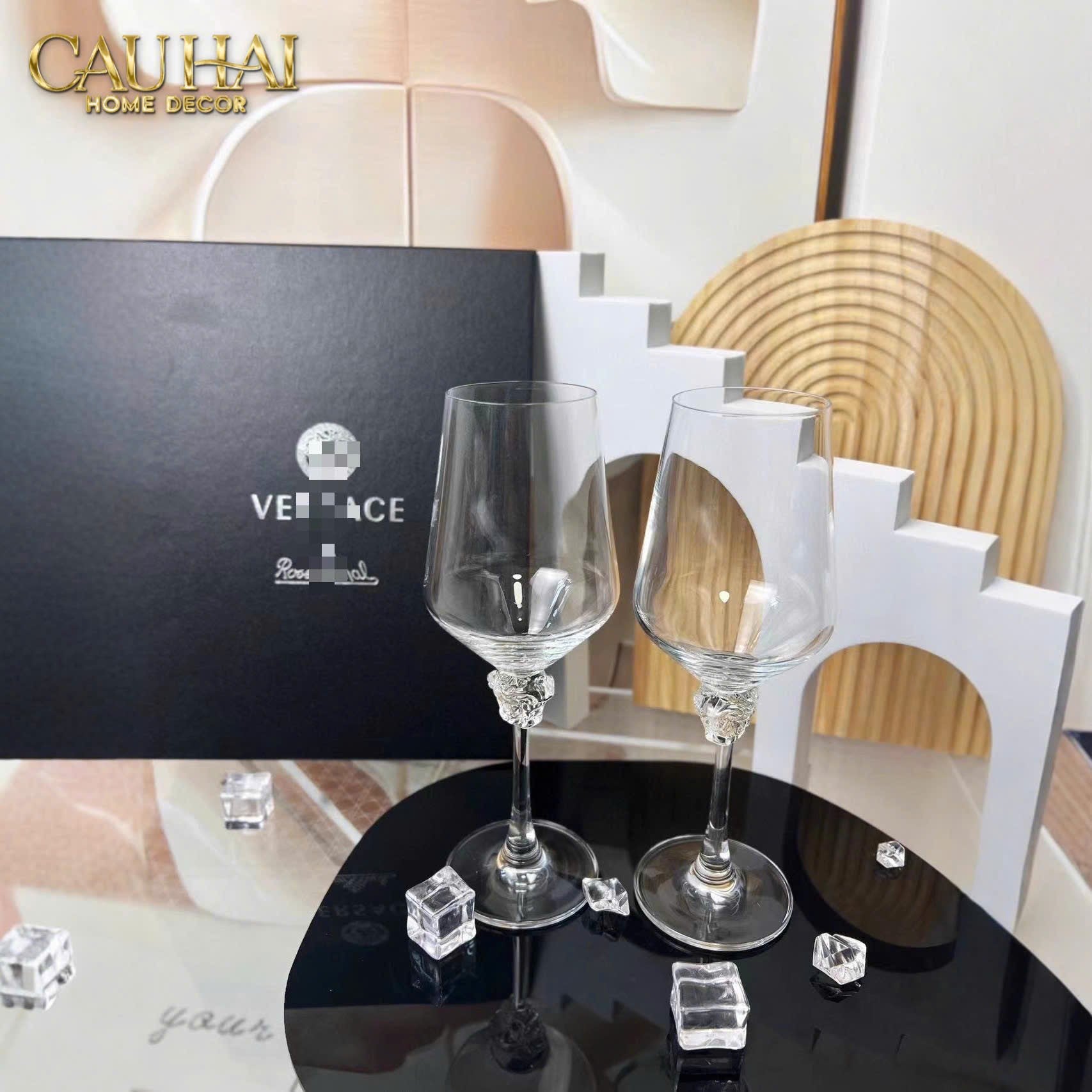 Home Couture - Set 2 Ly Medusa Firma Lusso 476Ml Vino Rosso Glasses Full Box - CẬU HAI HOME DECOR