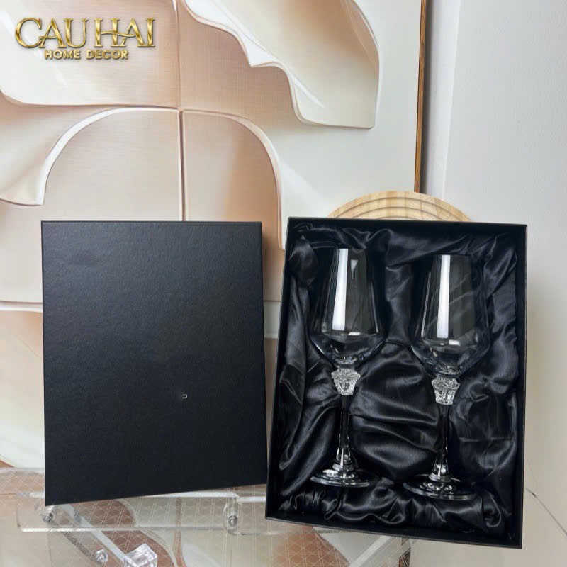 Home Couture - Set 2 Ly Medusa Firma Lusso 476Ml Vino Rosso Glasses Full Box - CẬU HAI HOME DECOR