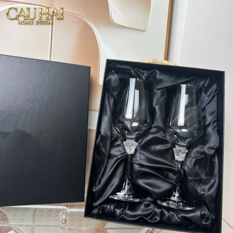 Home Couture - Set 2 Ly Medusa Firma Lusso 476Ml Vino Rosso Glasses Full Box - CẬU HAI HOME DECOR
