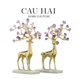 HOME COUTURE - SET 2 TƯỢNG HƯƠU ĐỒNG ESPRIT DE LA FORÊT