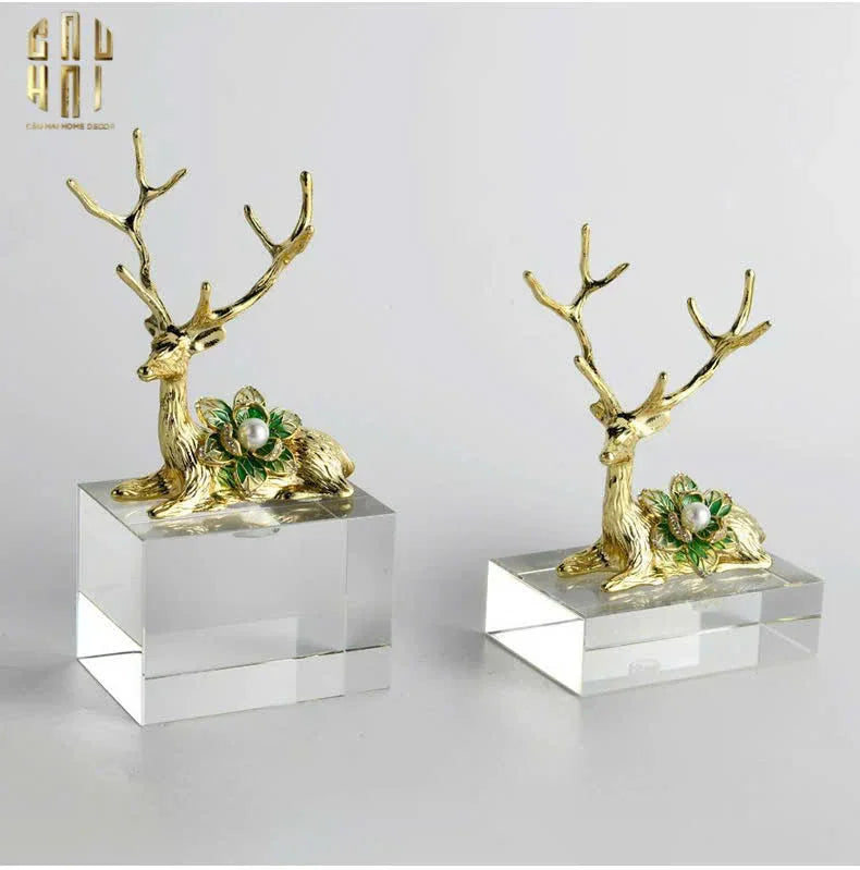 HOME COUTURE - SET 2 TƯỢNG HƯƠU ĐỒNG PHA LÊ - PEARL ELK H21/17