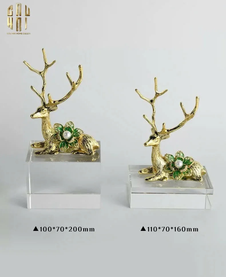 HOME COUTURE - SET 2 TƯỢNG HƯƠU ĐỒNG PHA LÊ - PEARL ELK H21/17