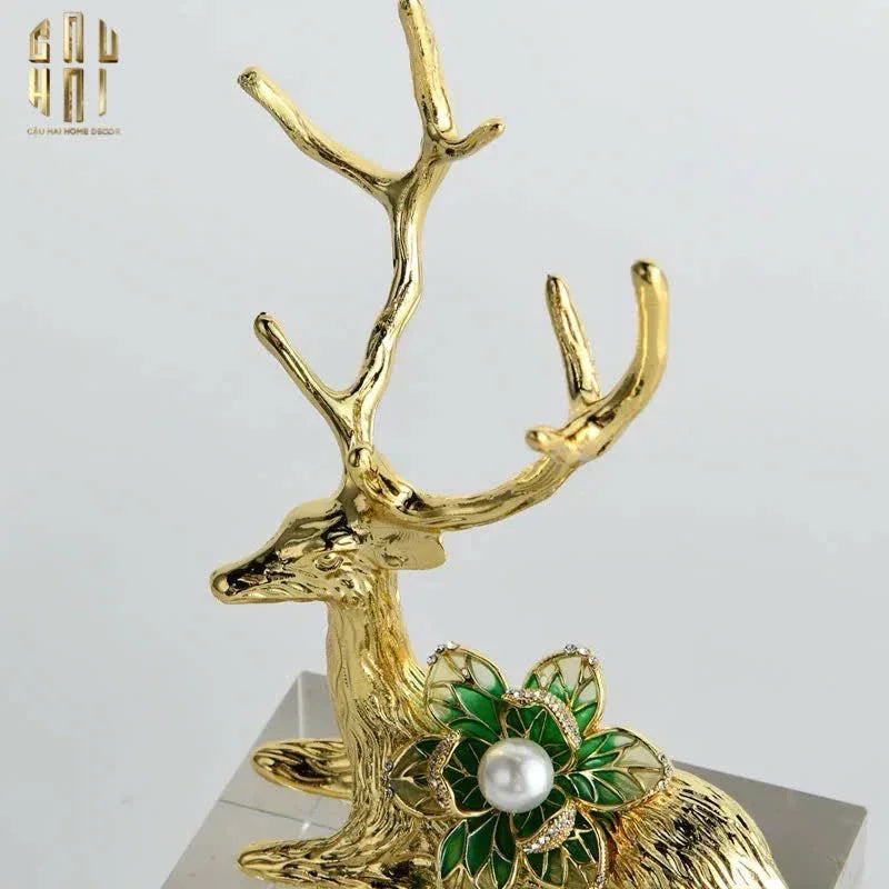 HOME COUTURE - SET 2 TƯỢNG HƯƠU ĐỒNG PHA LÊ - PEARL ELK H21/17