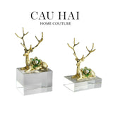 HOME COUTURE - SET 2 TƯỢNG HƯƠU ĐỒNG PHA LÊ - PEARL ELK H21/17