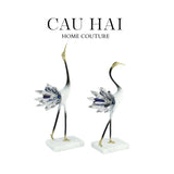 HOME COUTURE - SET 2 TƯỢNG TIÊN HẠC PHA LÊ - CELESTIAL CRYSTAL CRANES