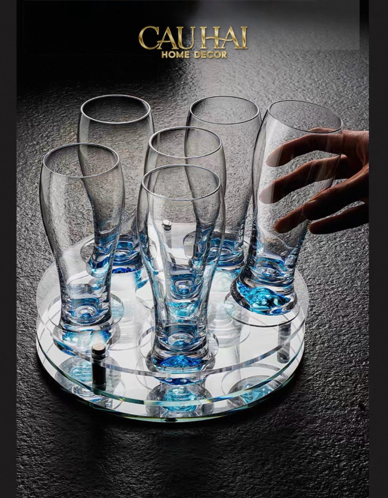 Home Couture - Set 6 Ly Oceanami & Crystal Stemware Rack 320Ml - CẬU HAI HOME DECOR