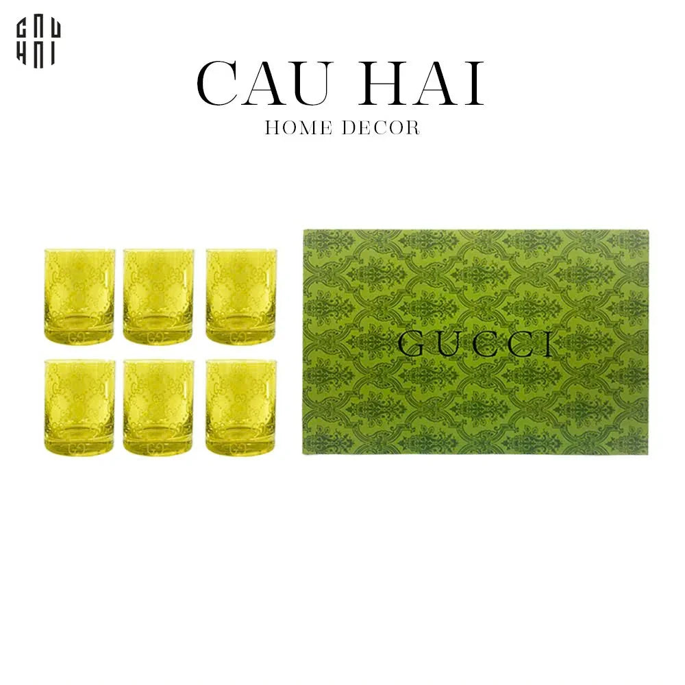 MAISON DE LUXE 1 SET 6 LY THUỶ TINH GG JUNGLE - FULL BOX SS25