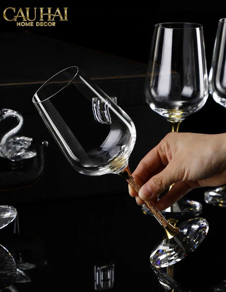 Home Couture - Set Bình Decanter Ritz - Carlton Leather Box 8 Ly 430Ml - CẬU HAI HOME DECOR