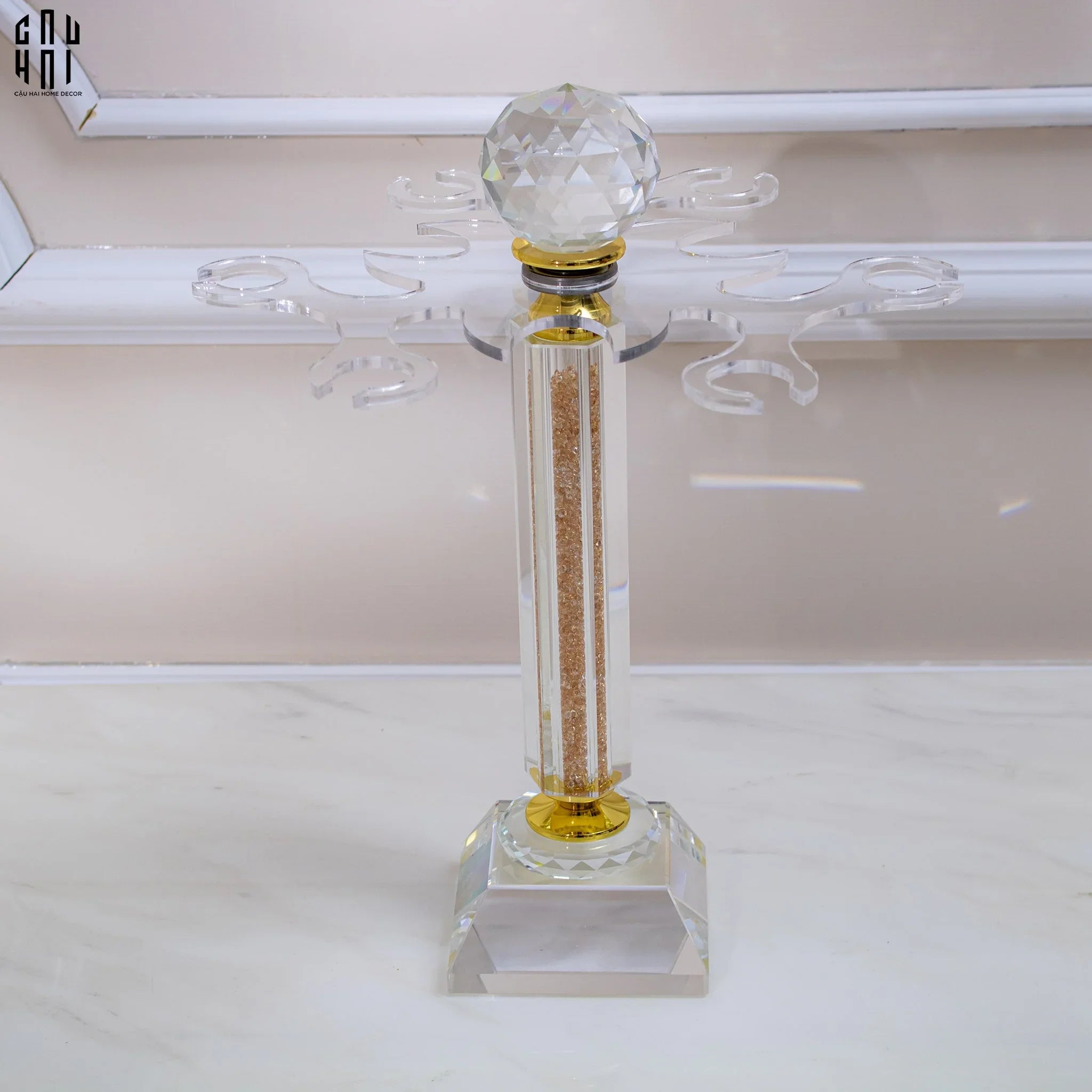 Home Couture - Set Bình Decanter Ritz - Carlton Leather Box 8 Ly 430Ml - CẬU HAI HOME DECOR