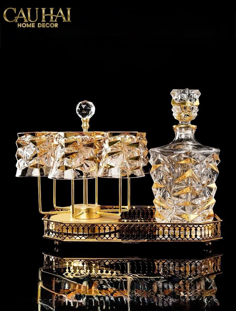 Home Couture - Set Bình Liquor Pha Lê Glorious Diamant Facetté - CẬU HAI HOME DECOR