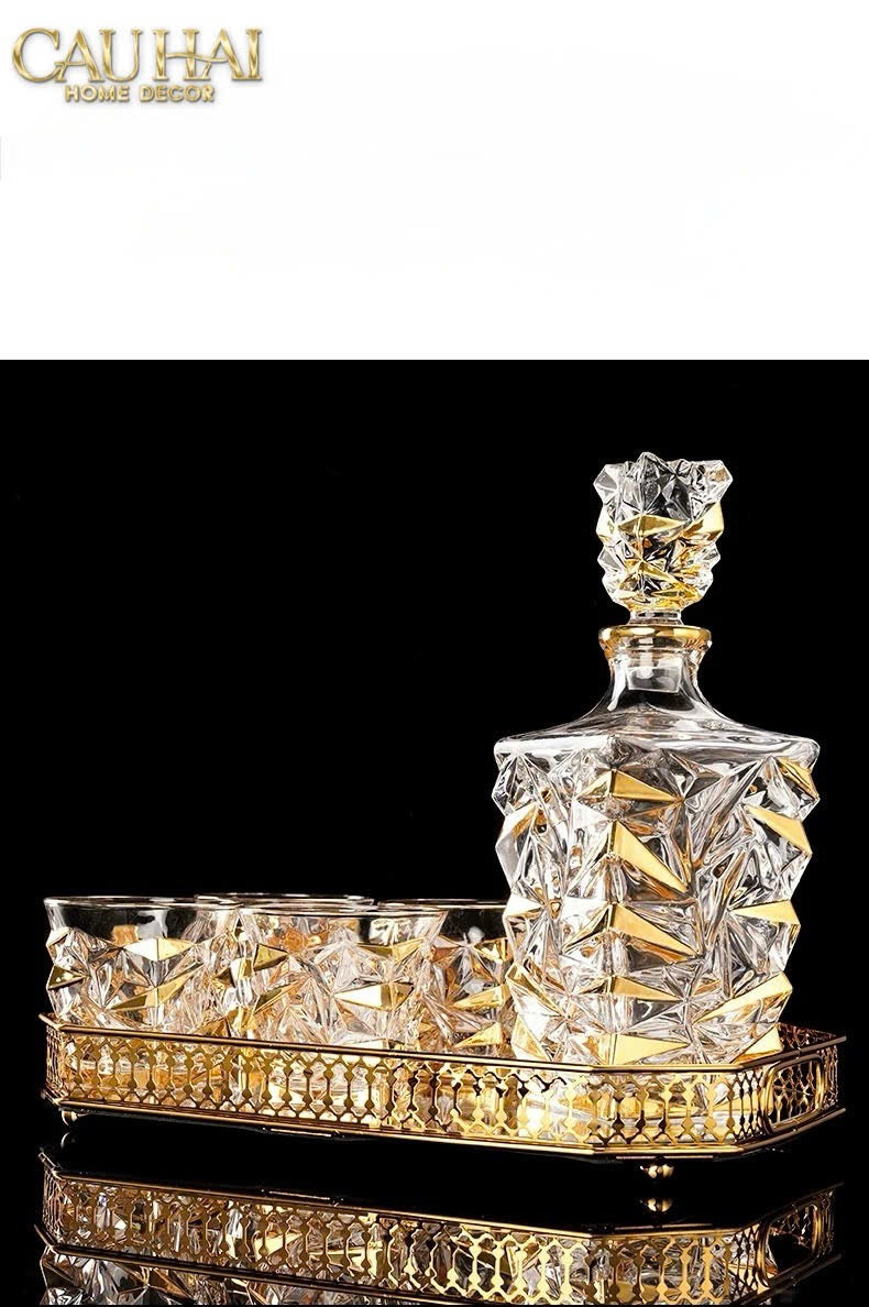 Home Couture - Set Bình Liquor Pha Lê Glorious Diamant Facetté - CẬU HAI HOME DECOR