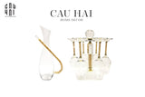 HOME COUTURE - SET BÌNH RƯỢU RITZ - CARLTON - LEATHER BOX 8 GLASSES 430ML SS25 - CẬU HAI HOME DECOR