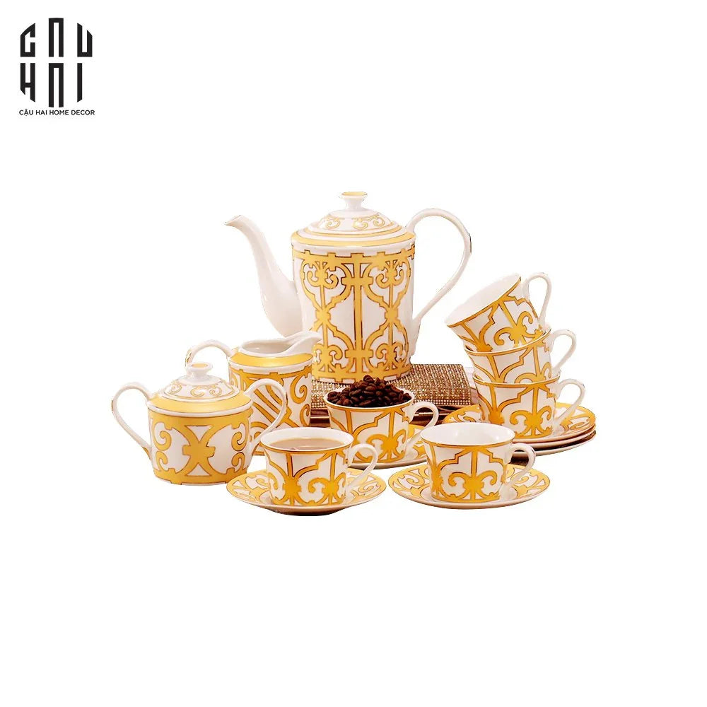 HOME COUTURE - SET BÌNH TRÀ ELITE LUXURY 21PCS - LEATHER BOX