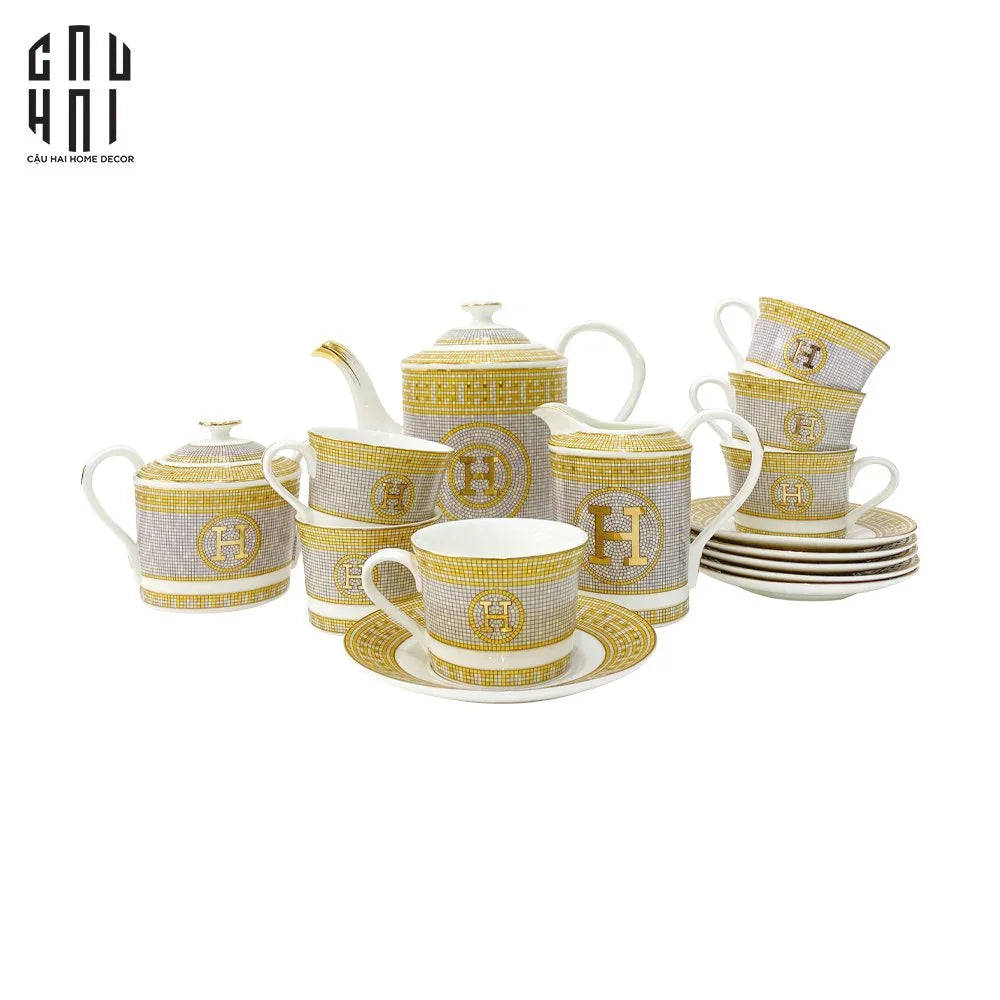 HOME COUTURE - SET BÌNH TRÀ HELIOS LUXURY 21PCS - LEATHER BOX SS25