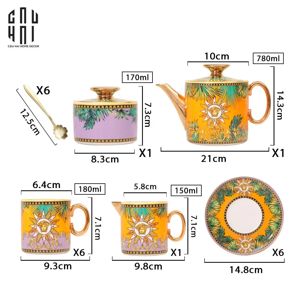 HOME COUTURE - SET BÌNH TRÀ JUNGLE ANIMALIER 21PCS SS25