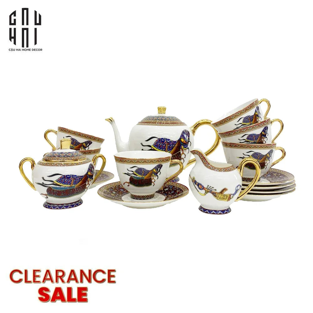 HOME COUTURE - SET BÌNH TRÀ LEGACY PREMIUM 21PCS - LEATHER BOX SS25-CẬU HAI HOME DECOR