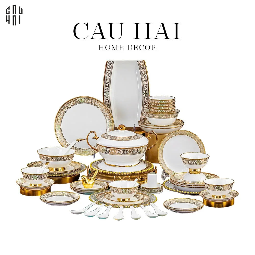 MAISON DE LUXE - SET CHÉN DĨA ELITE - LA VIBE D'OR - LUXURY 48PCS