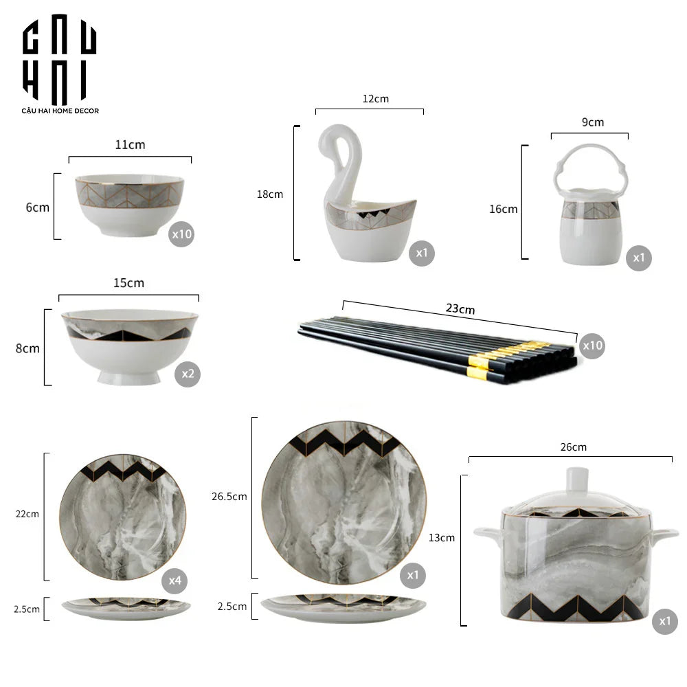 MAISON DE LUXE - SET CHÉN DĨA KINGSTON 60PCS SS25