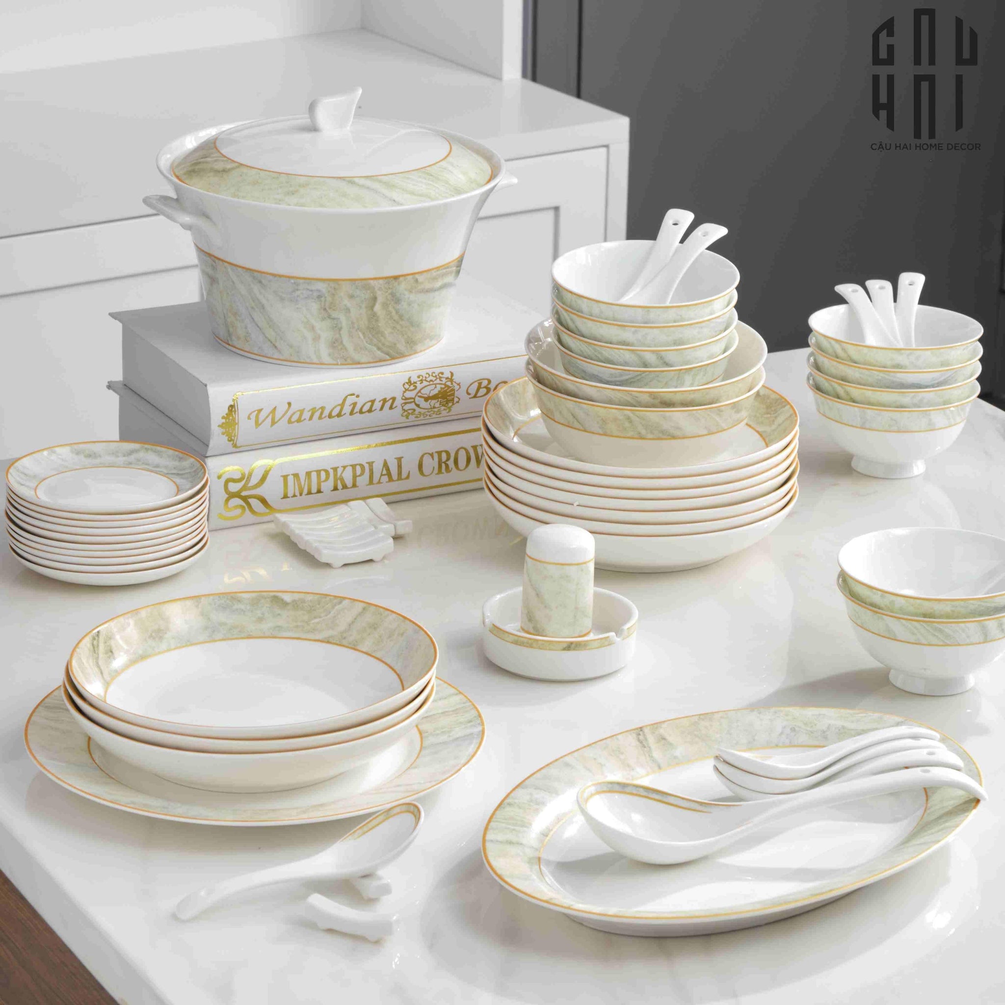 MAISON DE LUXE - SET CHÉN DĨA LA SATURNE D'OR 58PCS SS25