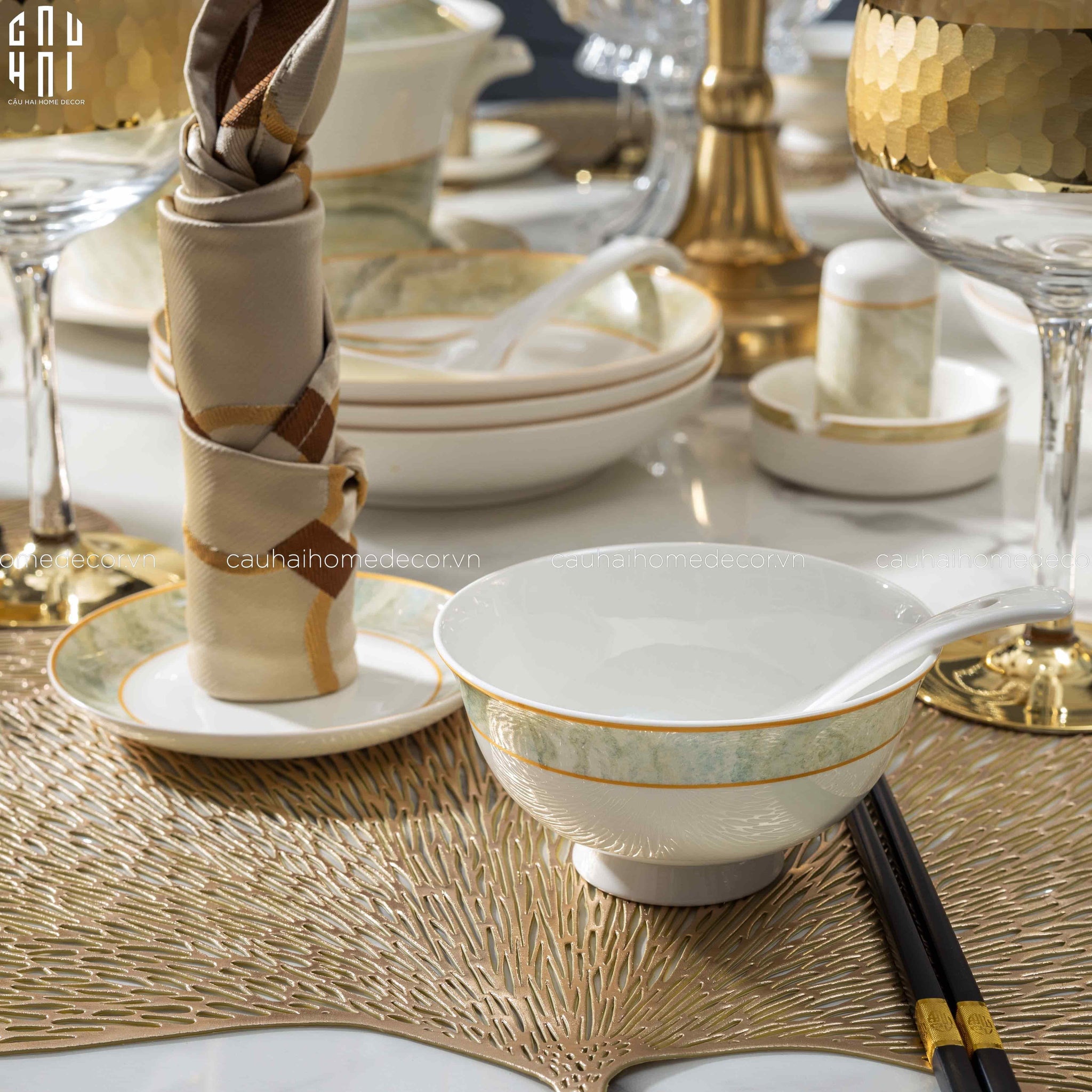 MAISON DE LUXE - SET CHÉN DĨA LA SATURNE D'OR 58PCS SS25