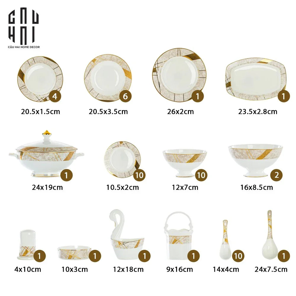 MAISON DE LUXE - SET CHÉN DĨA L'ÉCLAT ROYAL 60PCS