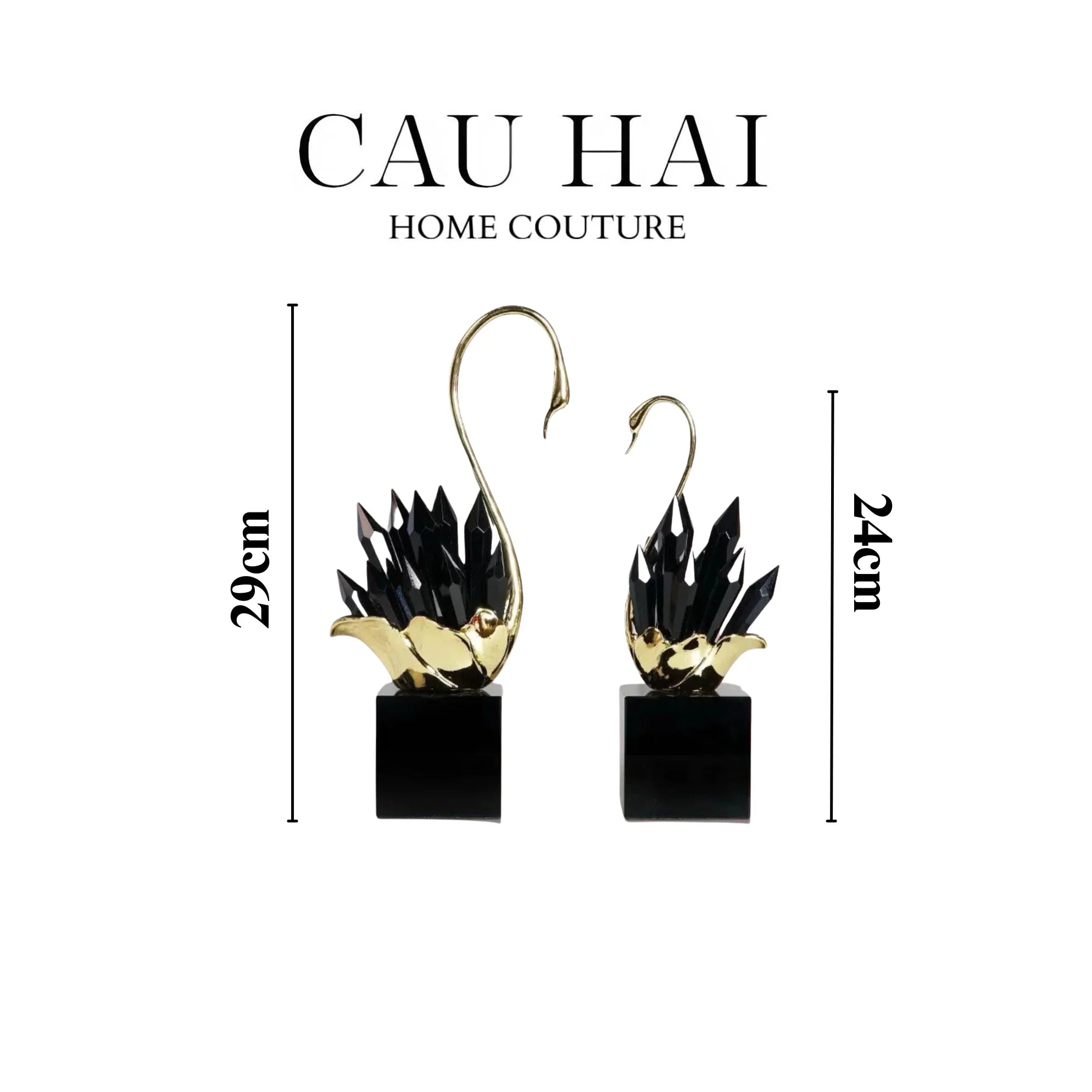 HOME COUTURE - SET TƯỢNG THIÊN NGA BLACK CRYSTAL H24/29