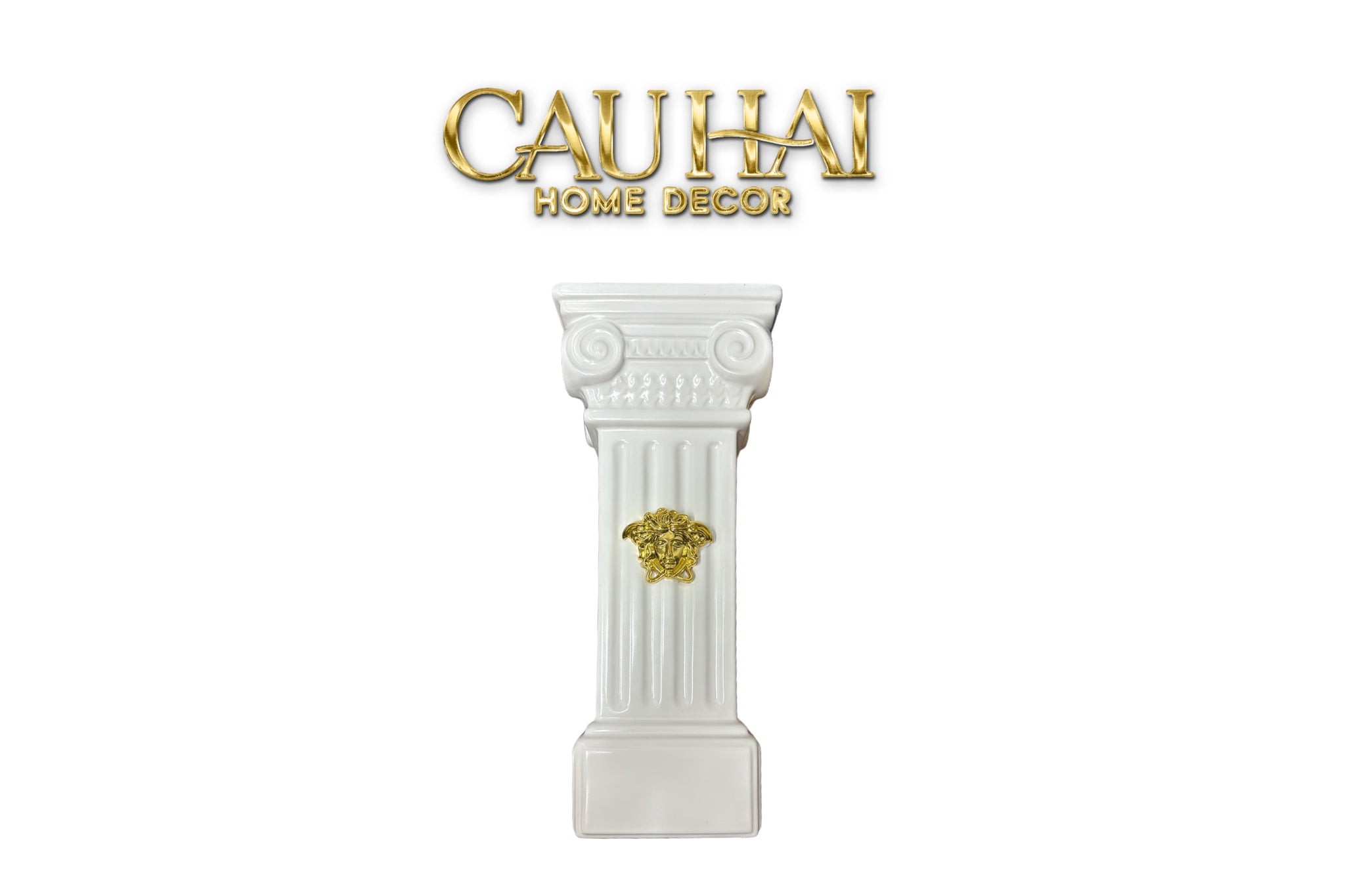 HOME COUTURE - TƯỢNG CỘT APOLLO MEDUSA COLUMN H43-1- Cậu Hai Home Decor