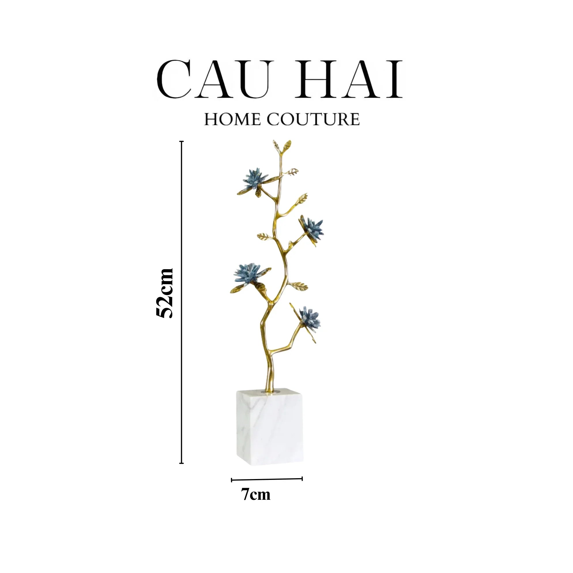 HOME COUTURE - TƯỢNG ĐỒNG ĐÁ QUÝ SKY QUARTZ FLORAL