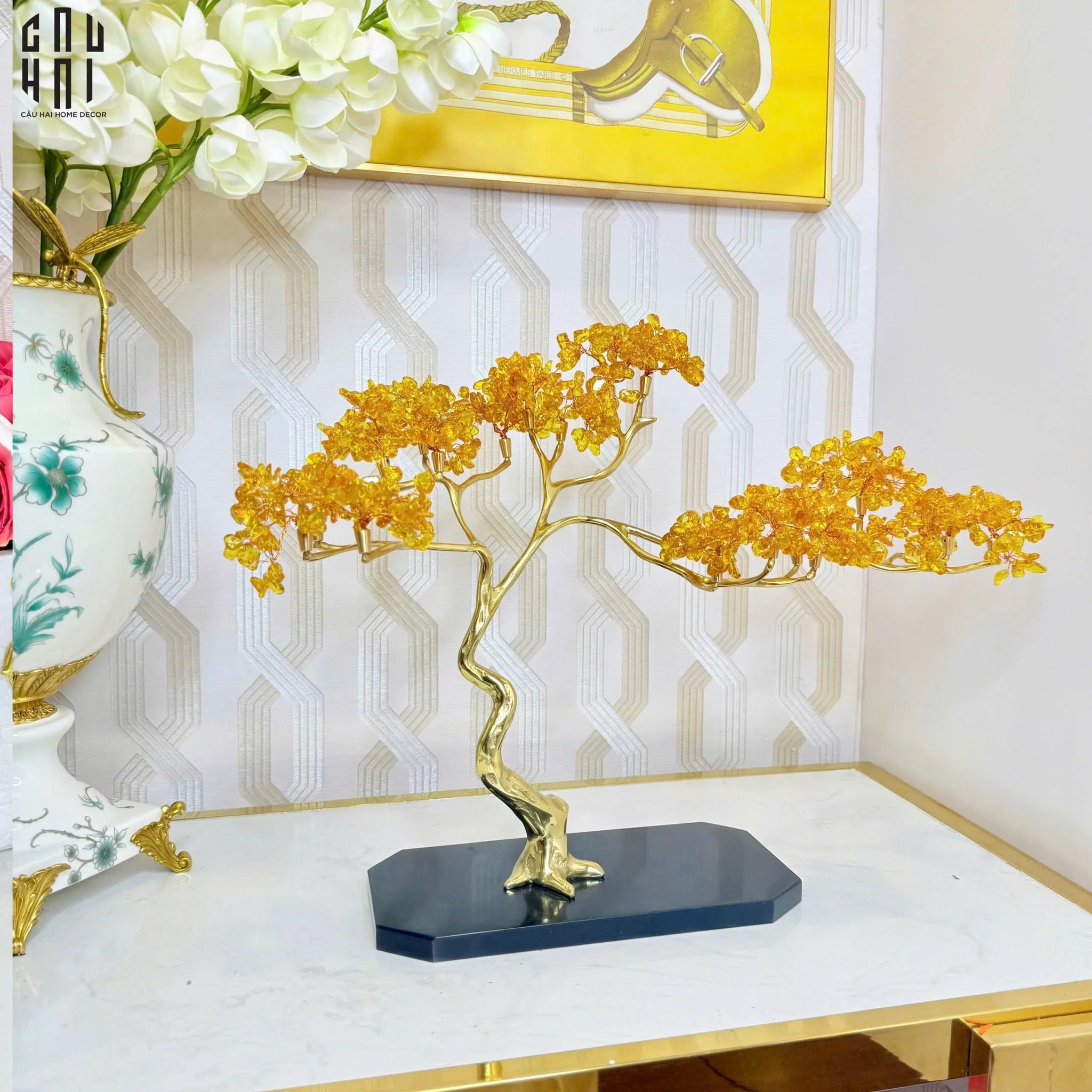 HOME COUTURE - TƯỢNG ĐỒNG ĐÁ QUÝ TREE OF ETERNAL SS25-CẬU HAI HOME DECOR