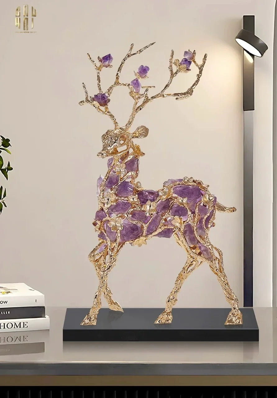 HOME COUTURE - TƯỢNG HƯƠU ĐÁ QUÝ SENTINEL PRIME JEWELRY ELK - H44