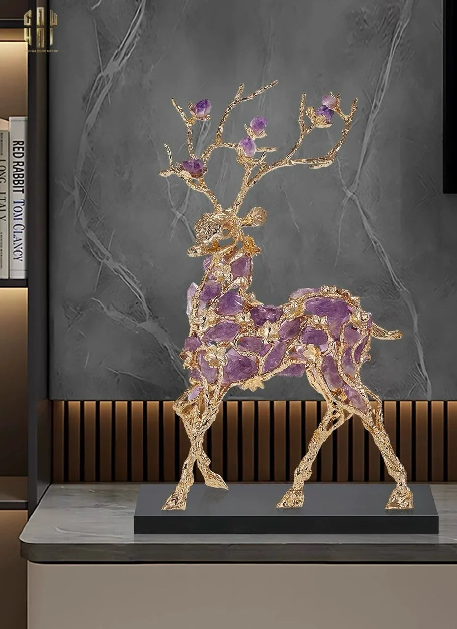 HOME COUTURE - TƯỢNG HƯƠU ĐÁ QUÝ SENTINEL PRIME JEWELRY ELK - H44