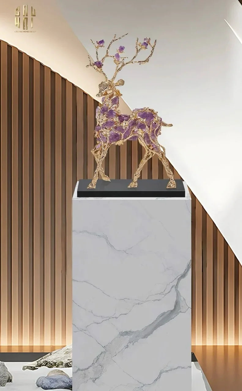 HOME COUTURE - TƯỢNG HƯƠU ĐÁ QUÝ SENTINEL PRIME JEWELRY ELK - H44