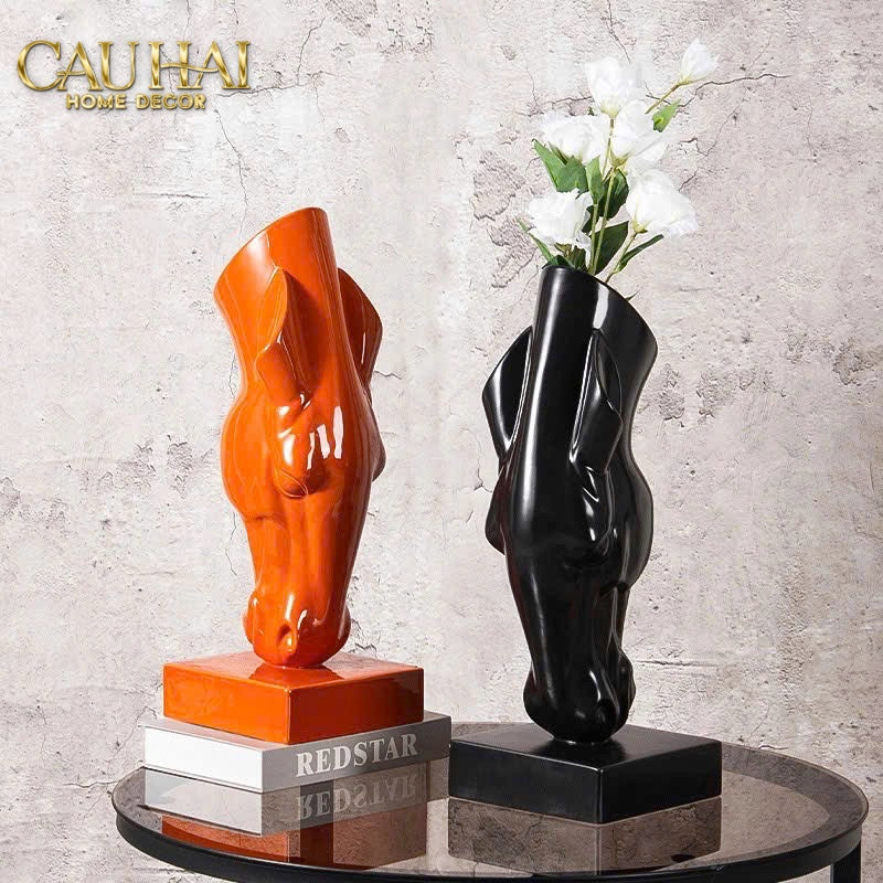 Home Couture - Tượng Ngựa Bình Hoa Tête De Cheval Savoir Atélier Vessel H49 - CẬU HAI HOME DECOR