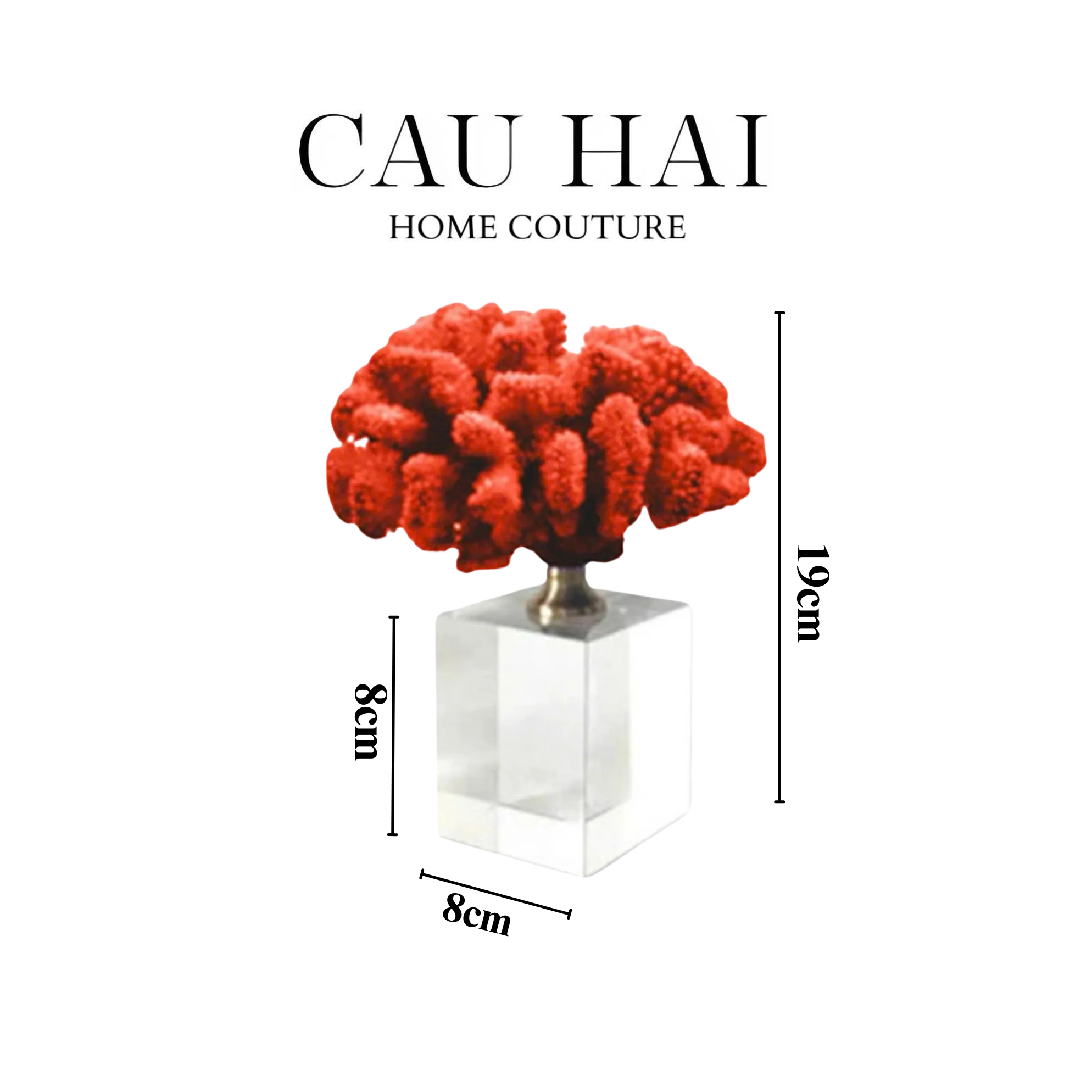 HOME COUTURE - TƯỢNG SAN HÔ CRYSTAL CRIMSON CORAL-CẬU HAI HOME DECOR