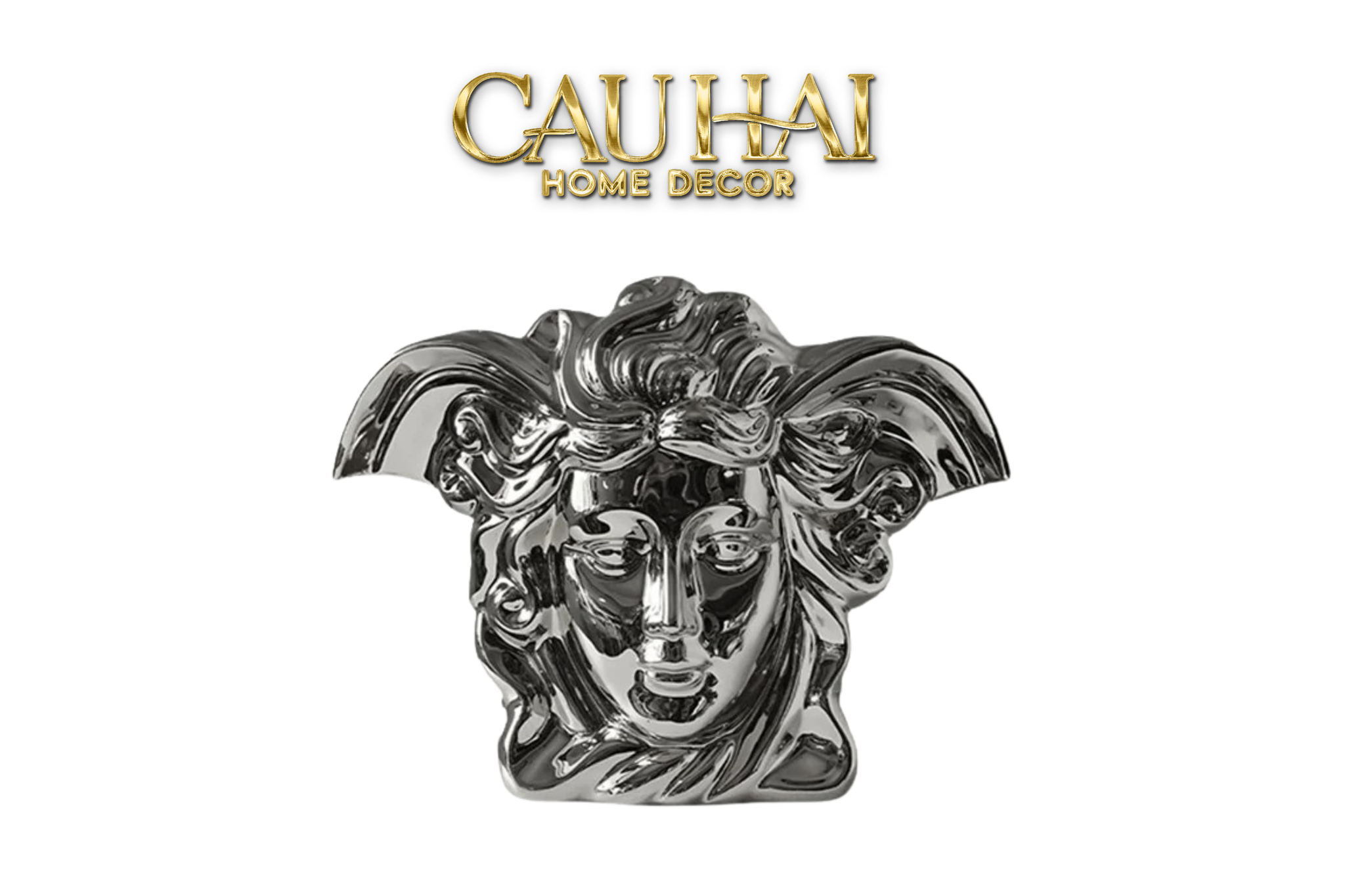Home Couture - Tượng Silver Medusa - A Fusion Of Fascination - CẬU HAI HOME DECOR