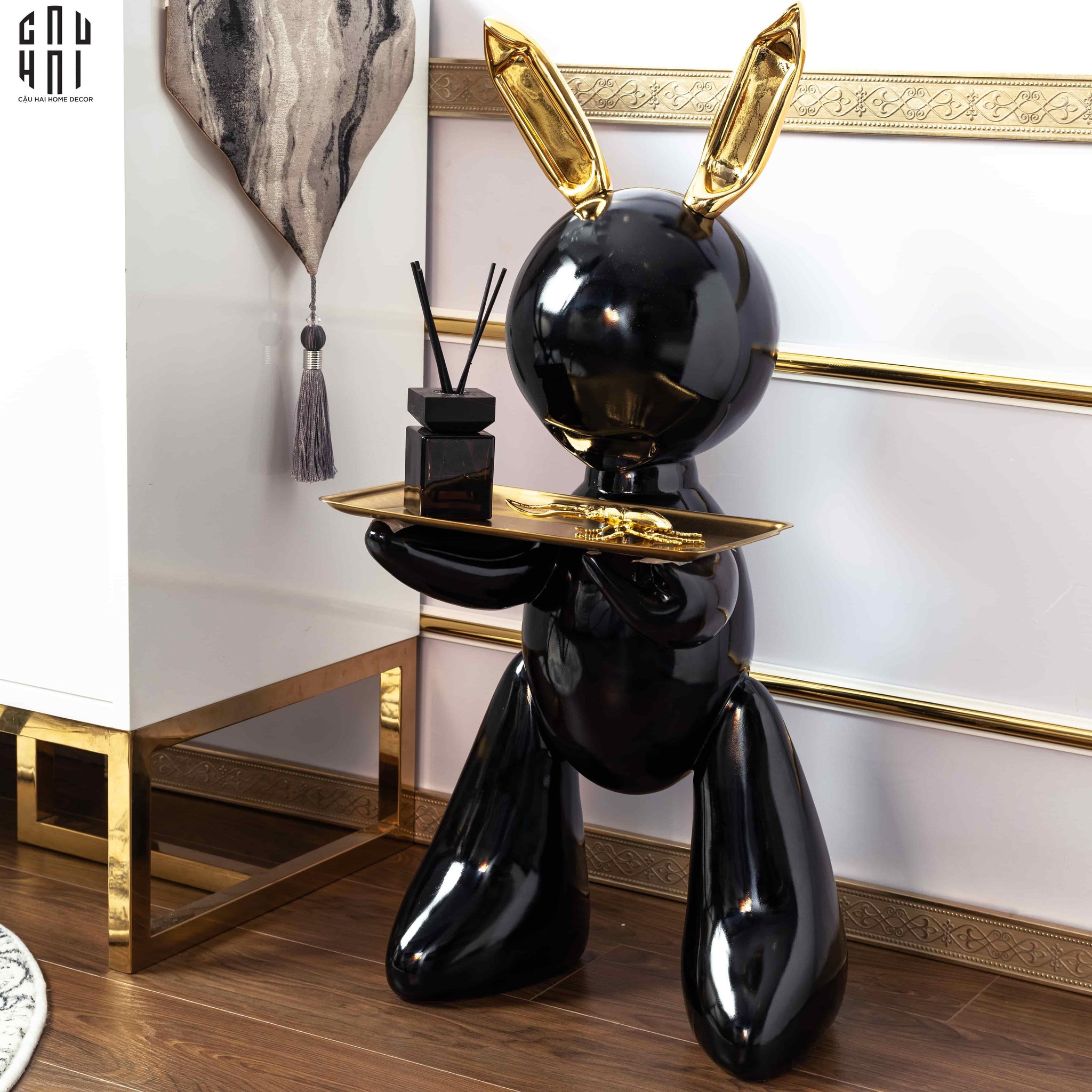 HOME COUTURE - TƯỢNG ULTRA LAPIN NOIR MONOLITHE ALLURE 78-CẬU HAI HOME DECOR