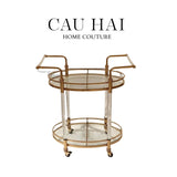 Home Couture - Xe Bar Cart Golden Lucid Acrylic Lumière Stemware - CẬU HAI HOME DECOR