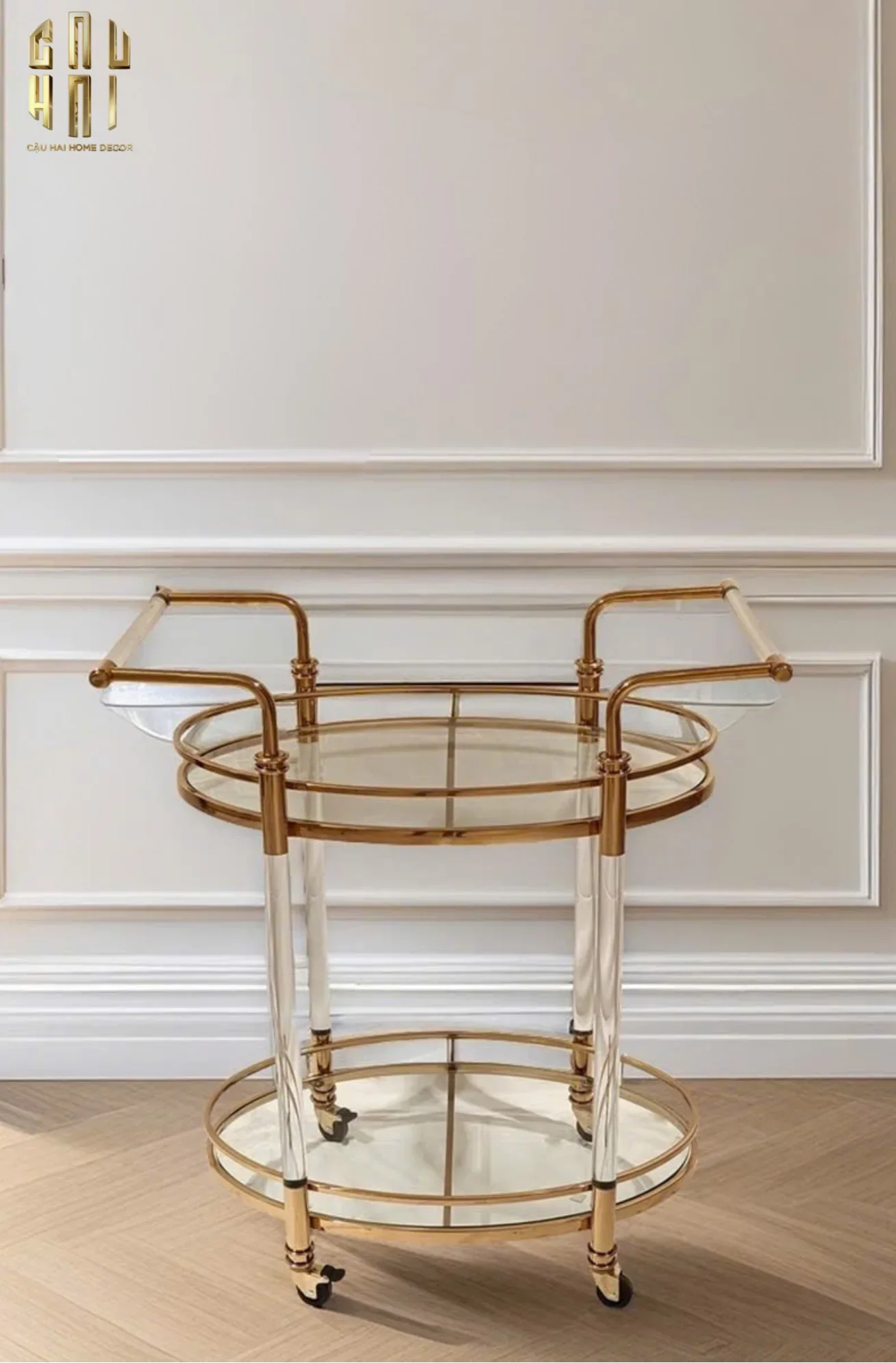 HOME COUTURE - XE QUẦY BAR GOLDEN LUCID TROLLEY