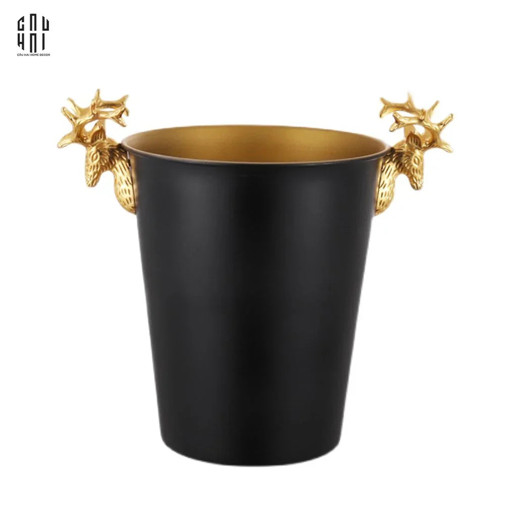 MAISON DE LUXE.- GOLDEN ELK ICE BUCKET BLACK 5L SS25