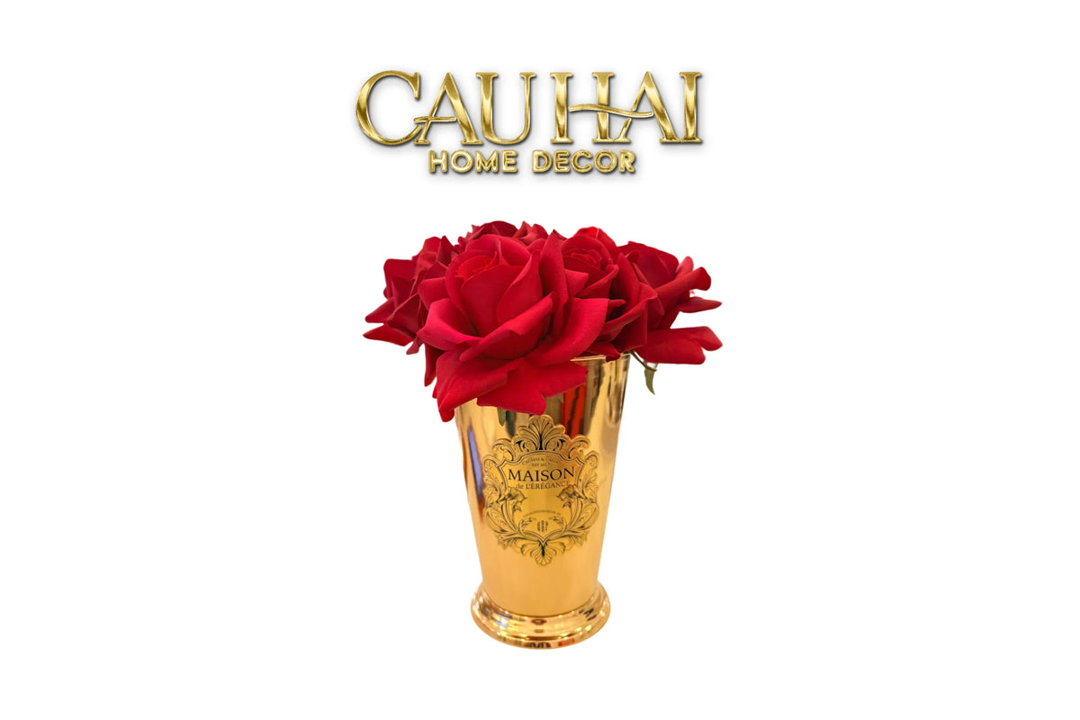 Home Fragrance - Lọ Hoa Hồng Nhung Khuếch Tán Tinh Dầu Maison de l’Élégance H27x20-Home Fragrance-CẬU HAI HOME DECOR